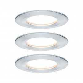 Lot de 3 spots encastrés fixes Nova LED Coin Paulmann - Rond - 3x6W - 2700 - IP44 - Alu - Dimmable