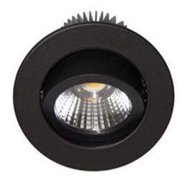 Spot LED encastré Tipi-R1 orientable - 3W - 3000K - Rond - Noir - Lames ressorts - Non dimmable