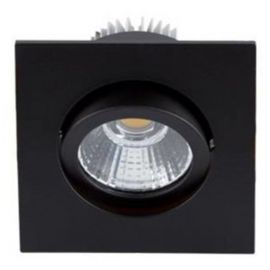 Spot LED encastré Tipi SX Indigo - Carré - Orientable - 3W - 3000K - IP44 - Noir mat