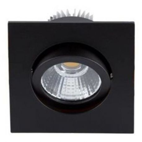 Spot LED encastré Tipi SX Indigo - Carré - Orientable - 3W - 3000K - IP44 - Noir mat