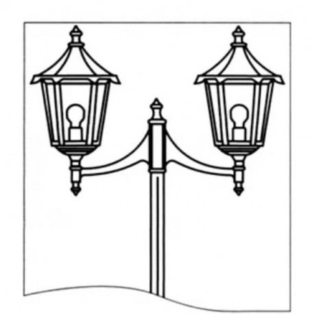 Lampadaire extérieur 2 lanternes Monaco Aric - E27 - 2x100W max - IP43 - Noir - Sans ampoule