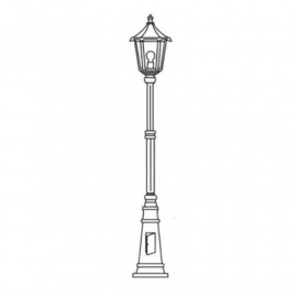 Lampadaire extérieur 1 lanterne Monaco Aric - 1.91m - E27 - 100W max - IP43 - Noir - Sans ampoule