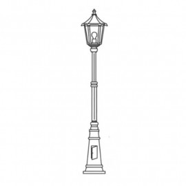 Lampadaire extérieur 1 lanterne Monaco Aric - E27 - 100W max - IP43 - Noir - Sans ampoule