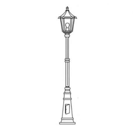 Lampadaire extérieur 1 lanterne Monaco Aric - 1.91m - E27 - 100W max - IP43 - Noir - Sans ampoule