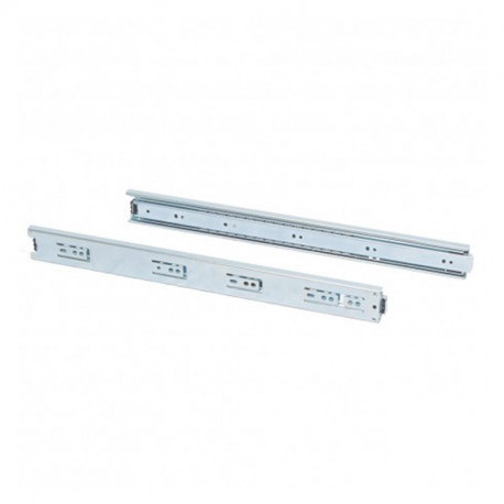 Paire de coulisses pour tiroirs - à billes - 45 x250mm - A sortie totale - Zingué