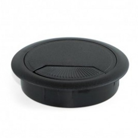 Lot de 20 passe-câbles circulaires avec couvercles - ø60 mm - Plastique - Noir