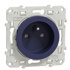 Prise de courant Odace Schneider Electric 16A 2P+T - Cobalt