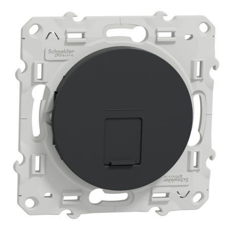 Odace prise multimédia RJ45 grade 3 - anthracite - cat. 6 STP longue distance