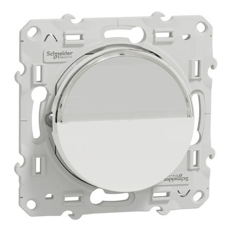 Odace poussoir avec porte étiquette pour carillon 10A - blanc