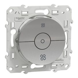 Interrupteur VMC Odace avec position arrêt - Aluminium