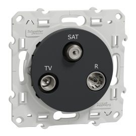 Odace prise TV / FM / SAT - 1 entrée - anthracite