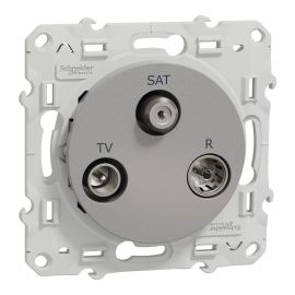 Odace prise TV / FM / SAT - 1 entrée - aluminium
