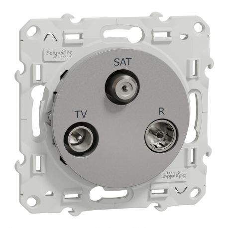 Odace prise TV / FM / SAT - 1 entrée - aluminium