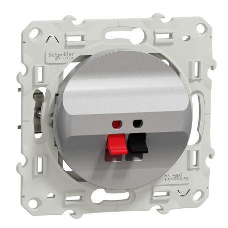 Odace prise hauts parleurs simple - aluminium