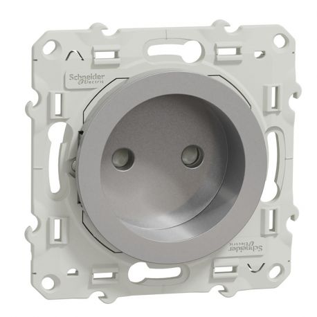 Odace prise bornes à vis 2P - Aluminium