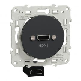 Prise HDMI type A Odace - composable - Anthracite