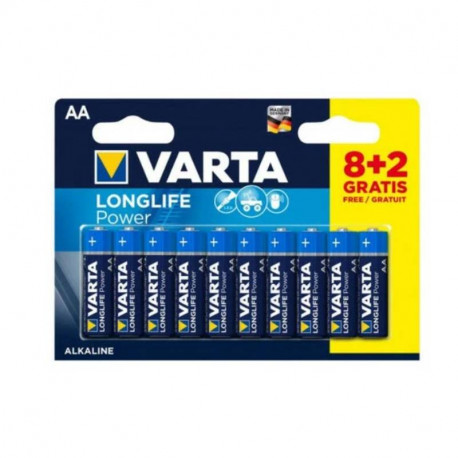 Pack piles alcaline AA/LR06 Varta Energie - 8+2 gratuites - 1,5V