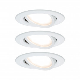 Lot de 3 spots encastrés orientables Nova LED Coin Paulmann - Rond - 3x6W - 2700K - 230V - Blanc - Dimmable 3 niveaux