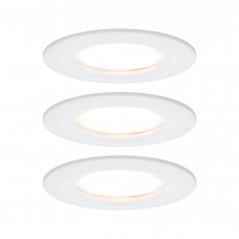 Lot de 3 spots encastrés fixes Nova LED Coin Paulmann - Rond - 3x6W - 2700 - IP44 - Blanc - Dimmable