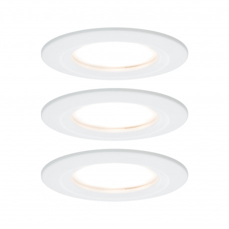 Lot de 3 spots encastrés fixes Nova LED Coin Paulmann - Rond - 3x6W - 2700 - IP44 - Blanc - Dimmable