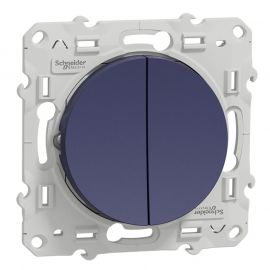 Double poussoir 10A Odace Schneider Electric - Cobalt
