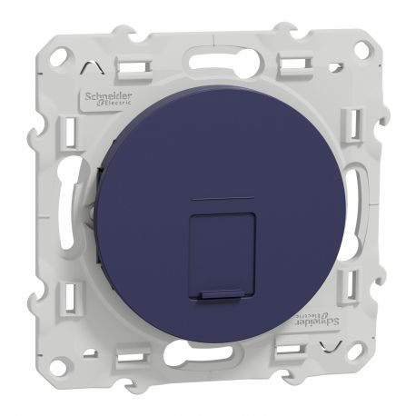 Prise multimedia RJ45 Grade 3 Odace Schneider Electric - Cat.6 STP - Cobalt
