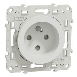 Odace prise bornes à vis 2P+T - A détrompage - Blanc