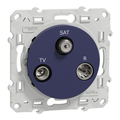 Prise TV/FM/SAT Odace Schneider Electric - 1 entrée - Cobalt