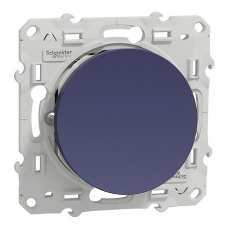 Bouton poussoir Odace Schneider Electric - 10A - Cobalt