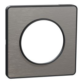 Plaque Odace Touch - Aluminium brossé avec liseré anthracite - Unique