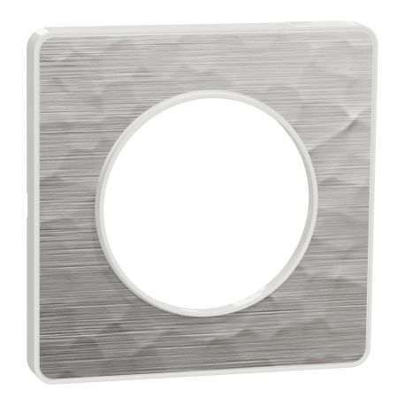Plaque Odace Touch - Aluminium martelé avec liseré blanc - Unique
