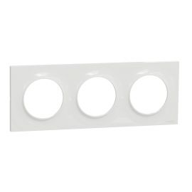 Plaque Odace Styl - Blanc brillant - Triple horizontale / verticale 71mm