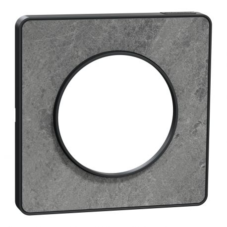 Plaque Odace Touch - Pierre galet avec liseré anthracite - Unique