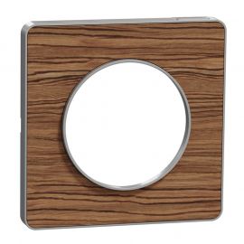 Plaque Odace Touch - Wengé avec liseré aluminium - Unique