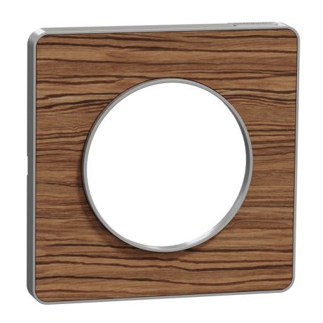 Plaque Odace Touch - Wengé avec liseré aluminium - Unique