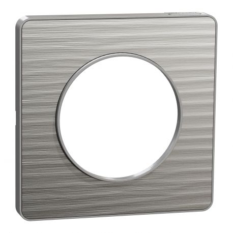 Plaque Odace Touch - Aluminium brossé croco avec liseré aluminium - Unique