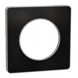 Plaque Odace Touch - Aluminium brillant fumé avec liseré aluminium - Unique