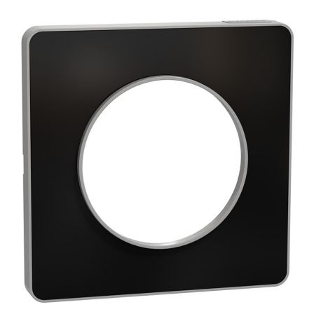 Plaque Odace Touch - Aluminium brillant fumé avec liseré aluminium - Unique