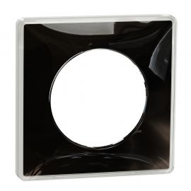 Plaque Odace You - Noir et support blanc - Avec liseré blanc - 1 poste