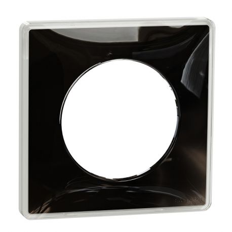 Plaque Odace You - Noir et support blanc - Avec liseré blanc - 1 poste