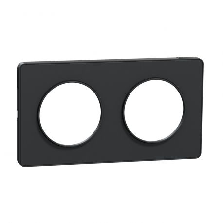 Plaque Odace Touch - Anthracite avec liseré anthracite - Double horizontale et verticale