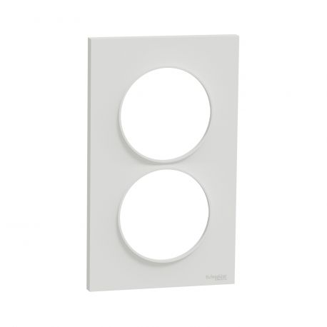Plaque Odace Styl - Blanc brillant - Double verticale 57mm