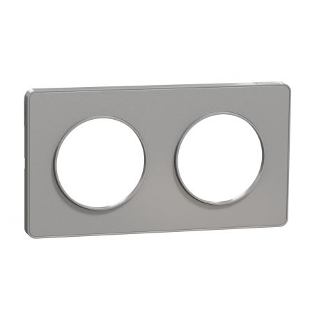 Plaque Odace Touch - Aluminium sans liseré - Double horizontale / verticale 71mm