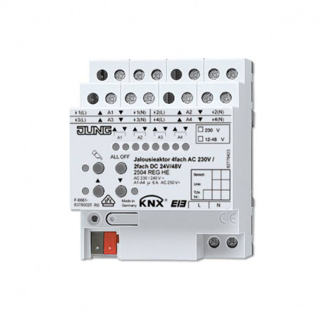 Actionneur store KNX Jung - 4 voies AC110 - 230V 2 voies DC 12-48V
