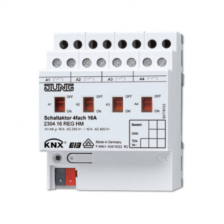 Actionneur de commutation KNX Jung TOR 4 voies