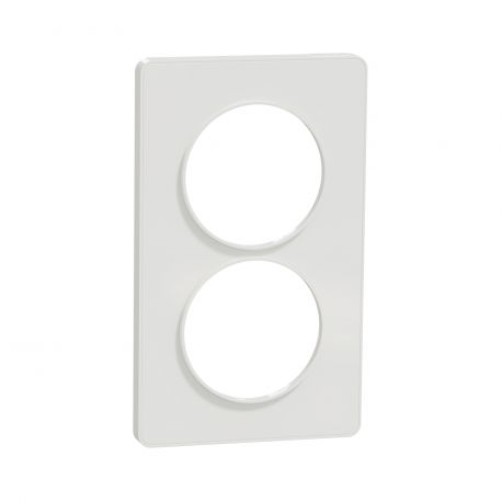 Plaque Odace Touch - Blanc avec liseré - Double verticale 57mm