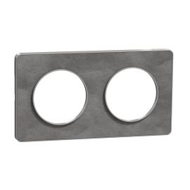 Plaque Odace Touch - Ardoise avec liseré aluminium - Double horizontale / verticale 71mm