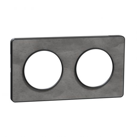 Plaque Odace Touch - Ardoise avec liseré anthracite - Double horizontale et verticale
