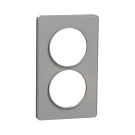 Plaque Odace Touch - Aluminium sans liseré - Double verticale 57mm