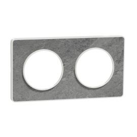 Plaque Odace Touch - Pierre galet avec liseré blanc - Double horizontale / verticale 71mm